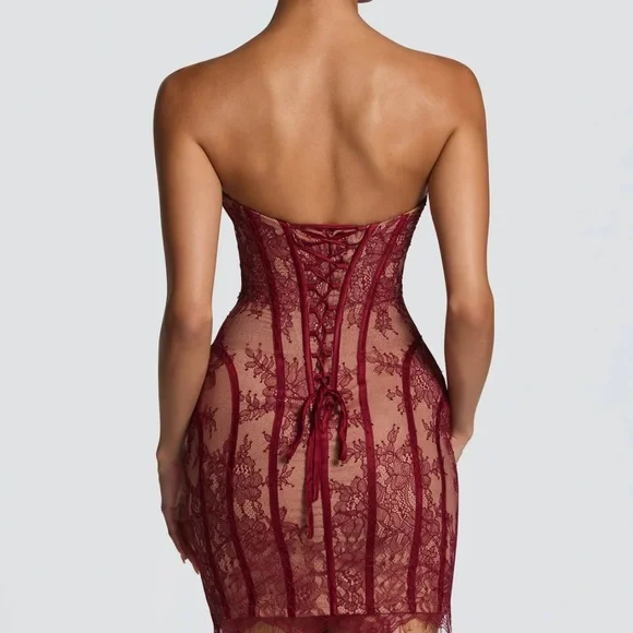 Babyboo Sian burgundy Mini Dress - Picture 2 of 6
